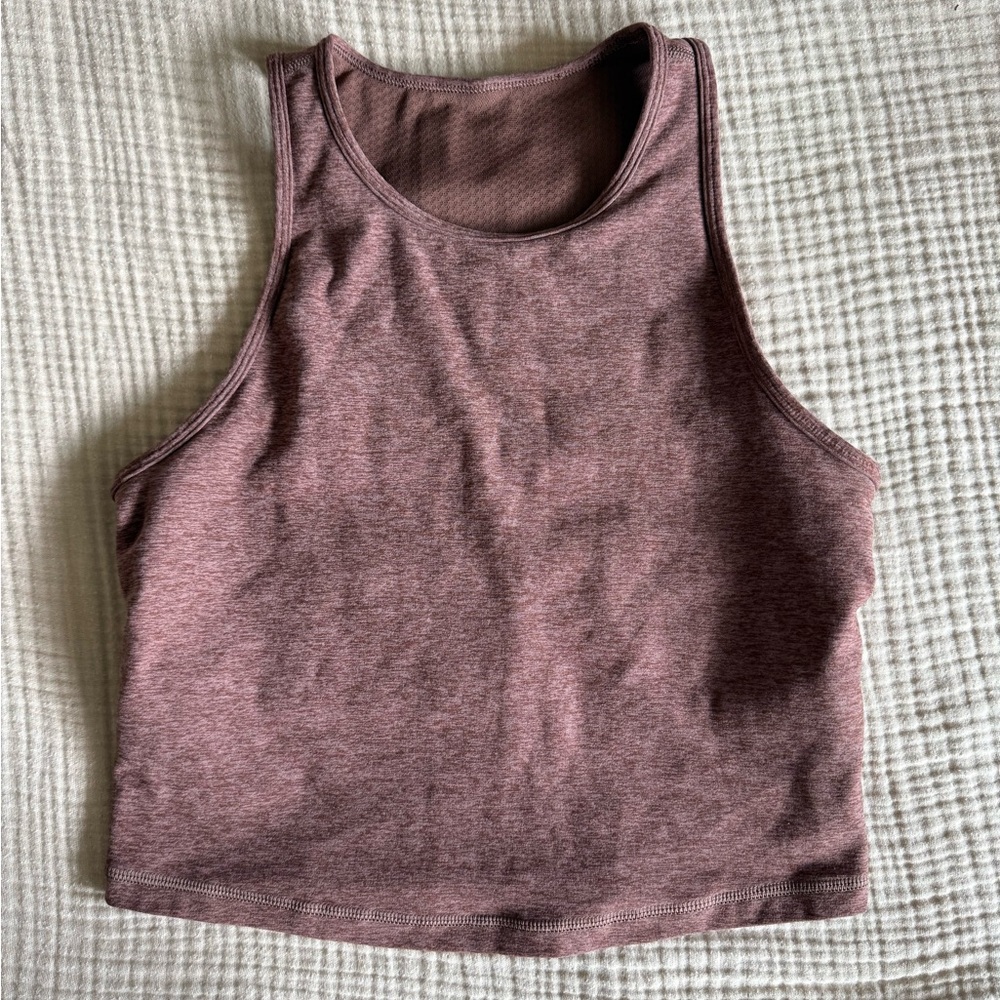 Vuori mauve heather cropped tank top
